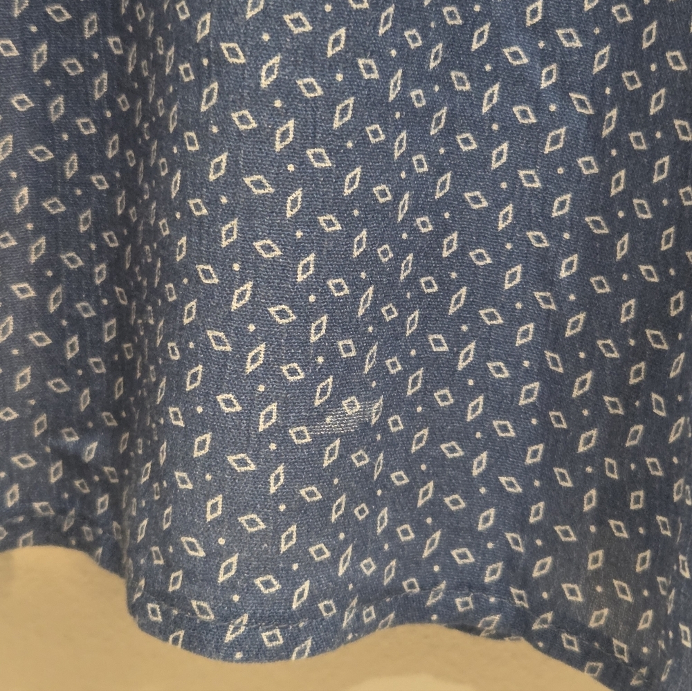Sojourn Deep Ocean Blue Boho Printed V-Neck Top - Picture 4 of 4